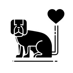 Dog and cat line icon. Pet, family, wool, breed, paws, tail, barking, purring, guard, watchdog, guide, courtship, care, training. Vector icon in line, black and colorful style on white background