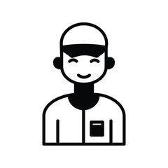 delivery man icon with white background vector stock illustration