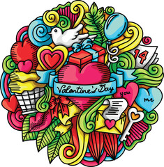 Valentine's Day Gift Flower Fullcolor Art Doodle