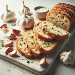 bread with butter and  garlic