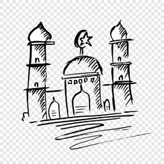 Mosque doodle sketch