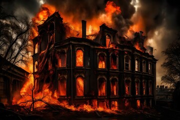 burning fire in the fire