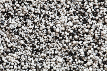 filter loading beads closeup background