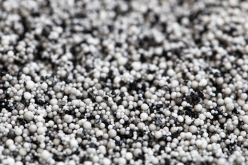 filter loading beads closeup background