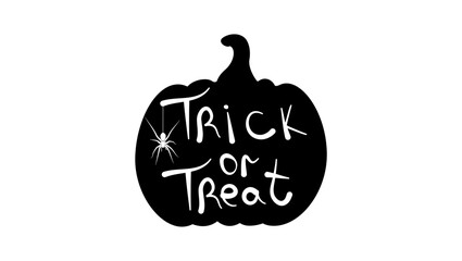 Trick or Treat, black isolated silhouette