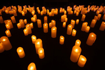 lots of glowing candles background