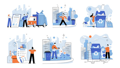 Waste disposal. Vector illustration. It is metaphorical bin where we handle remnants our consumption, making choices have significant impact on environment and world we live