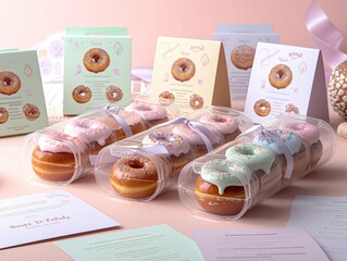 Fototapeta na wymiar Baby donuts presented in a package design that's both clean and visually appealing