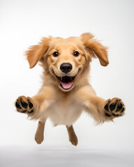 golden retriever dog playful jumping adorable portraits
