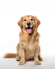 golden retriever dog smiling adorable sitting