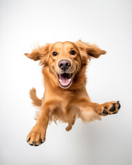golden retriever dog playful jumping adorable cute