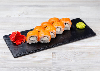 Sushi, Philadelphia rolls with shrimp