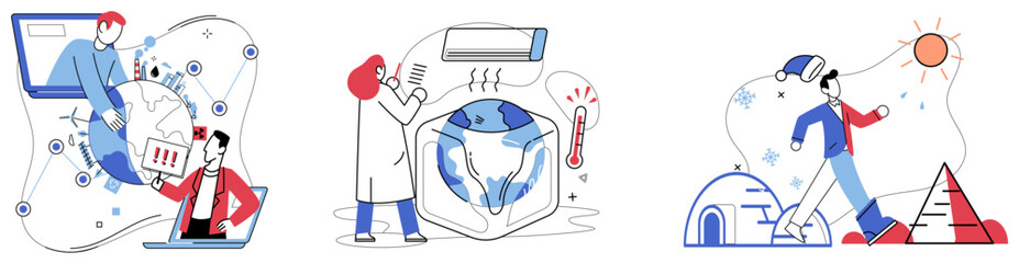 Climate vector illustration. Earths ambience, shaped by climate and ecological factors, demands our unwavering commitment to sustainability The climate concept is blueprint for environmental