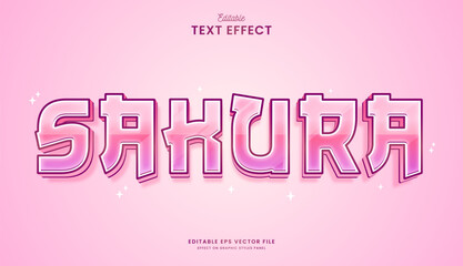 decorative editable sakura text effect vector design