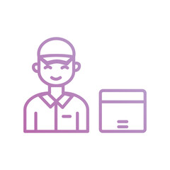 courier icon with white background vector stock illustration