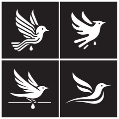 Logo birds minimalism. Black and white