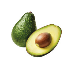 Green Avocado on transparent background