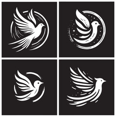 Fototapeta na wymiar Logo birds minimalism. Black and white