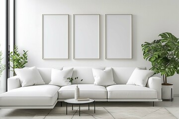 Modern white minimalist interior. Modern
