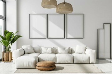 Modern white minimalist interior. Modern