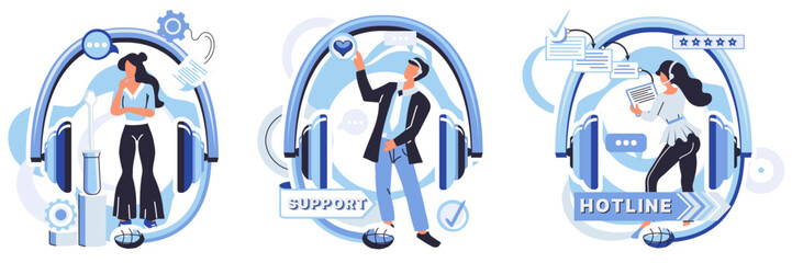 Support center vector illustration. In business support, our center excels in offering professional and effective aid The support center is heartbeat our online business, offering assistance