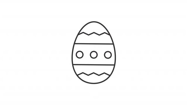 Animated eggs loader. Easter holiday. Changing decorated eggs, simple line loading icon. Loop HD video with alpha channel, transparent background. Wait-animation progress indicator for web UI design