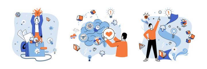 Startup idea. Vector illustration. Entrepreneurs must secure funding and manage financial resources effectively to support their startups growth Understanding financial concepts, such as budgeting