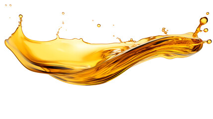 Golden oil splash isolated on white  background png image