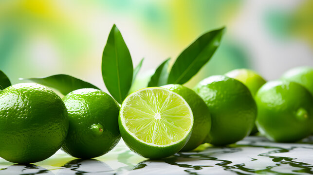 Lots of fresh limes. Neural network AI generated art