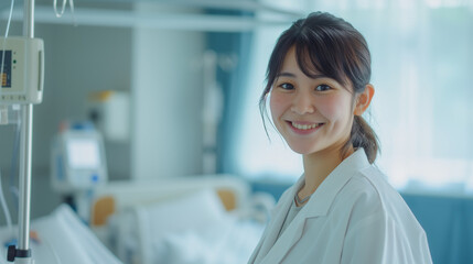 笑顔の女性の医師　病院