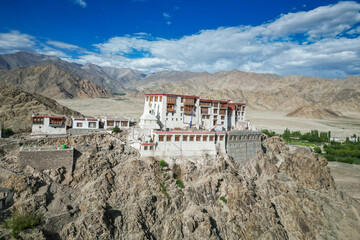 Stakna monastery, aerial view, Ladakh, Northern India, Himalayas, India