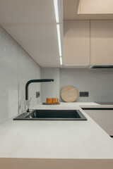 Interior of modern light kitchen