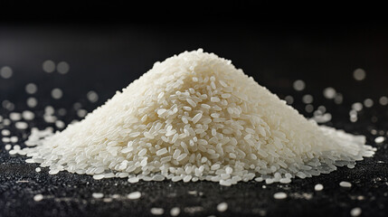 A Pile of Rice on a Black Table