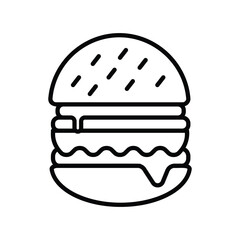 burger icon with white background vector stock illustration