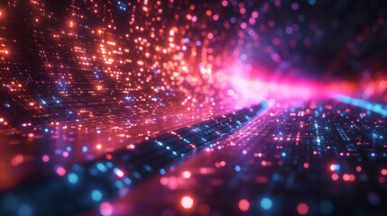 Obraz premium Abstract technology background neon circuit blue neon. Technology concept. Generative AI.