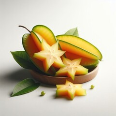 Fototapeta na wymiar starfruits on a white background