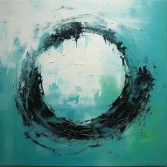 Dekokissen zen circle abstract painting style for wall art and decoration © Wipada
