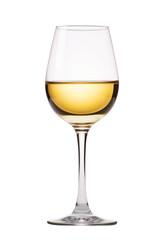 glass of white wine isolated from white or transparent background