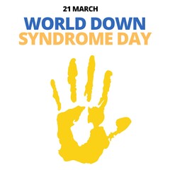 March 21 World Down Syndrome Day logo,March is World Down Syndrome Day. illustration