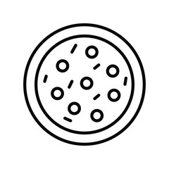 pizza icon with white background vector stock illustration