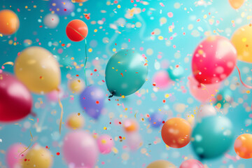 
colorful balloons blured background for april fools day 