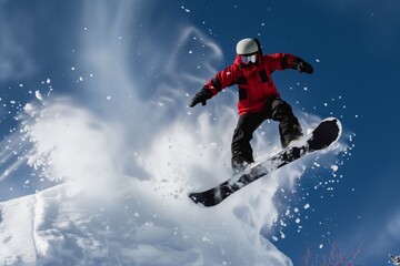 Fototapeta na wymiar snowboarder twisting during a stylish jump