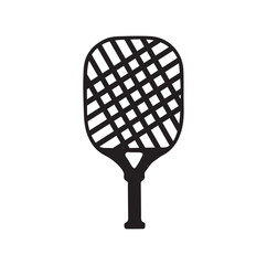Pickleball paddle with ball flat vector icon for sports vector
