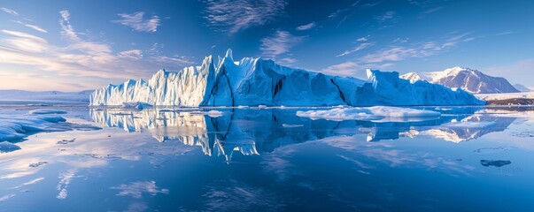 arctic ocean - glacier lagoon with blue sky - obrazy, fototapety, plakaty