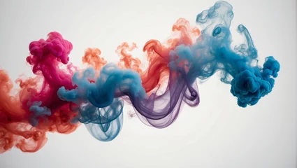 Gordijnen colored smoke isolated on white background © woodbe