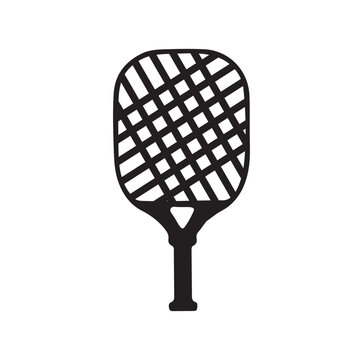 recommend clip art: Pickleball paddle with ball flat vector icon for sports vector