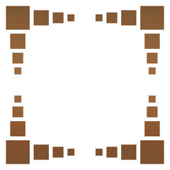 brown frame and square element