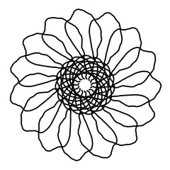 Black and White Hand Drawn Mandala for Coloring Pages, Coloring Books and Coloring Sheets.