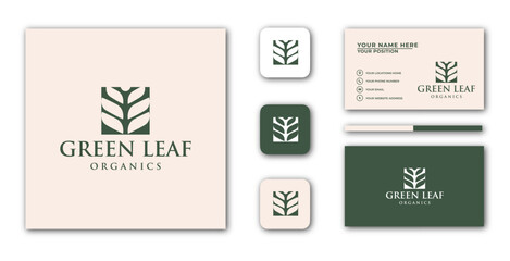 Design business cards and nature logos in a minimalist style. logo can be used for spa, beauty salon, decoration, boutique. - obrazy, fototapety, plakaty