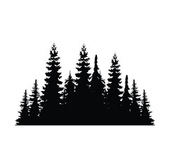 Pine tree silhouette vector illustration